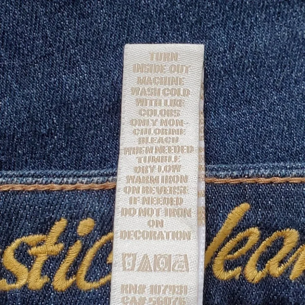 Justice Girls Medium Wash Whiskering Fading Denim Jeans Size 12S